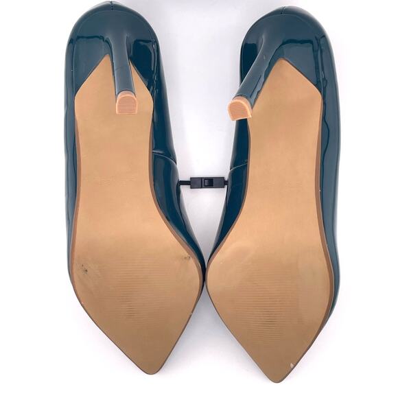 NWOB Express Dark Teal Pointed Toe Heel Pump Size 7M - Picture 6 of 6